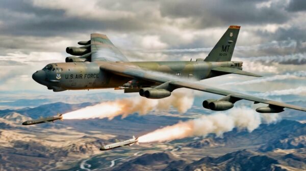 B-52 Bomber Firing Cruise Missiles