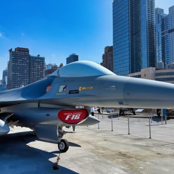F-16 Fighter On USS Intrepid