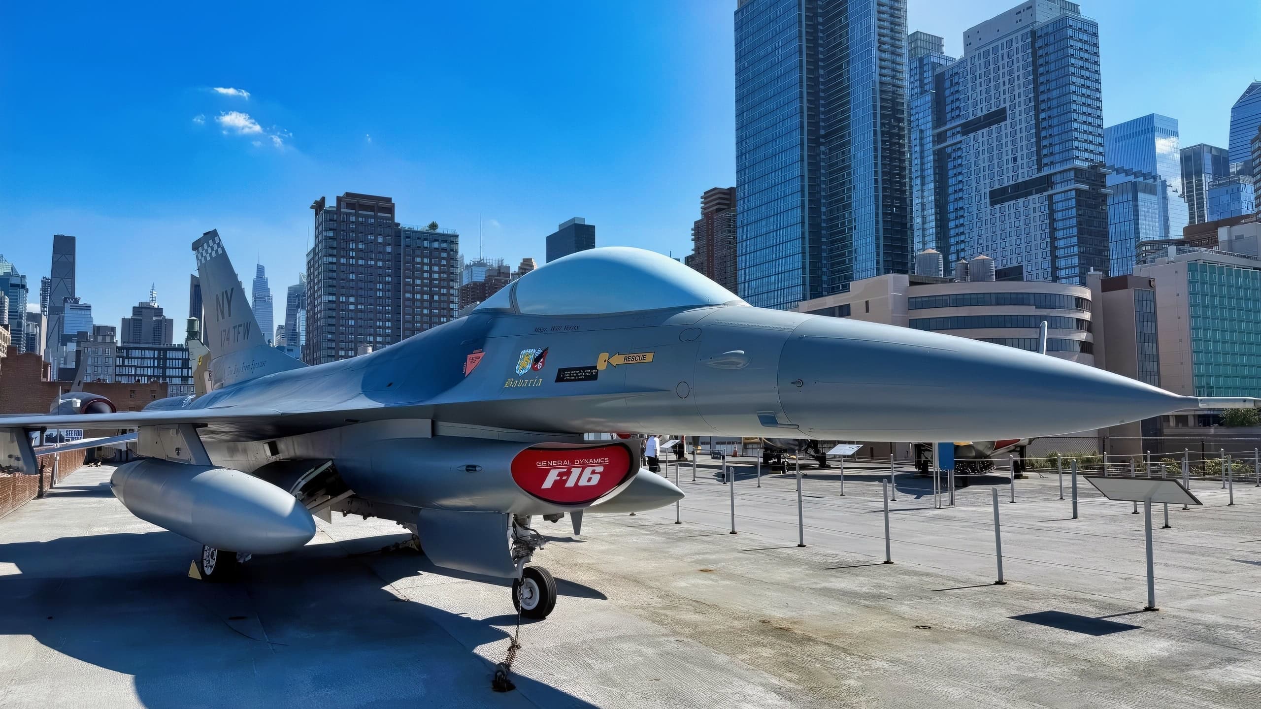 F-16 Fighter On USS Intrepid