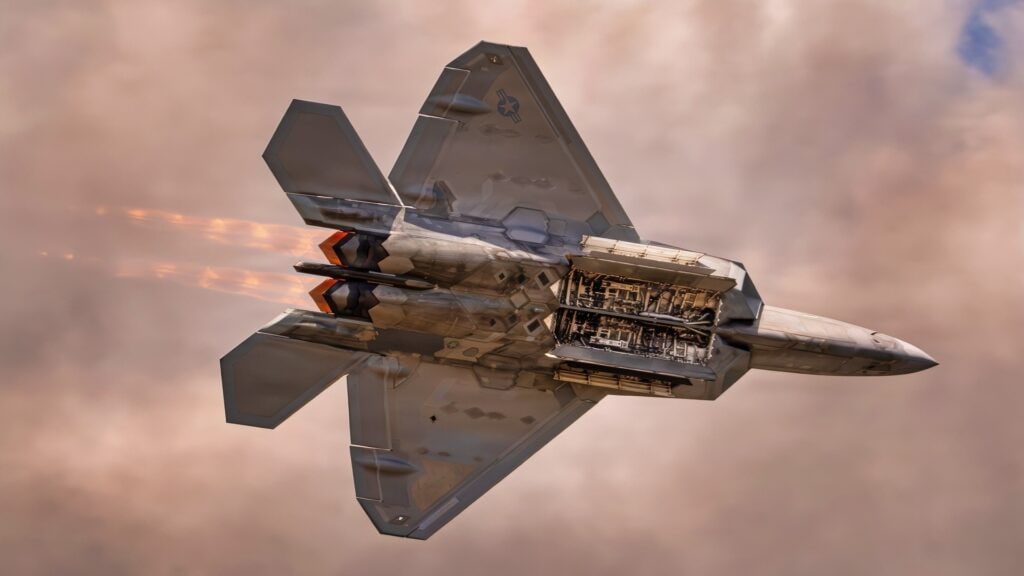 U.S. Air Force Capt. Nick “Laz” Le Tourneau, pilot and commander of the F-22 Raptor Aerial Demonstration Team, performs an aerial demonstration during the 52nd Annual SUN 'n FUN Aerospace Expo in Lakeland, Florida, April 18, 2026. Capt. Le Tourneau showcased the unmatched capabilities of the F-22 to the SUN ‘n FUN crowds by performing multiple series of combat maneuvers. (U.S. Air Force photo by Staff Sgt. Mary Bowers)