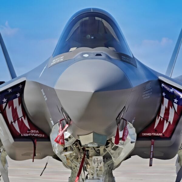 An F-35A Lightning II from the 388th Fighter Wing on display on a taxiway during Feria Internacional del Aire y del Espacio (FIDAE) in Santiago, Chile, April 11, 2026. The F-35A Lightning II is a fifth-generation multirole fighter designed for air superiority and precision strike missions. (U.S. Air Force photo by Staff Sgt. Derek Gutierrez)