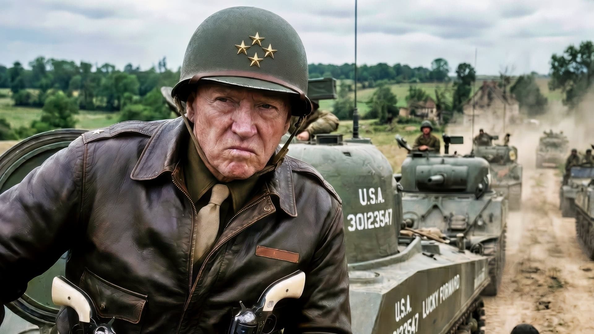General George S. Patton on Tank Column