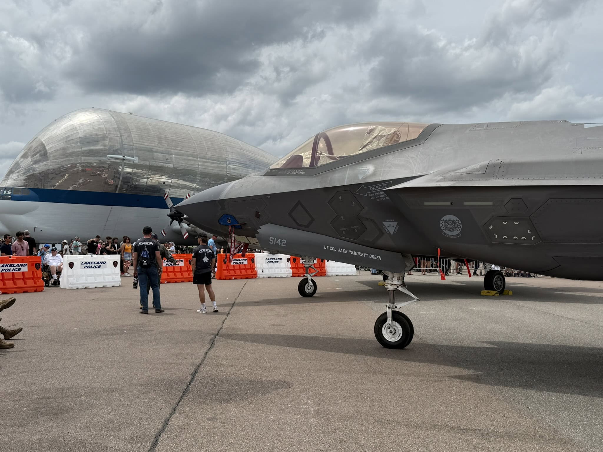 F-35C and Super Guppy 