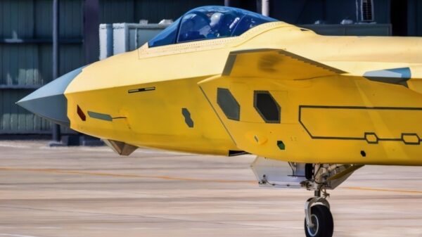 J-20 Fighter in Yellow Paint