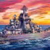 Kirov-Class Battlecruiser Russian Navy Watercolor