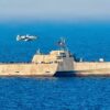 A U.S. Air Force A-10 Thunderbolt II aircraft provides close air support to Independence-variant littoral combat ship USS Santa Barbara (LCS 32) during a training exercise in the Arabian Gulf, Feb. 2, 2026. Santa Barbara is deployed to the U.S. 5th Fleet area of operations to support maritime security and stability in the Middle East. (U.S. Navy photo by Mass Communication Specialist 2nd Class Iain Page)