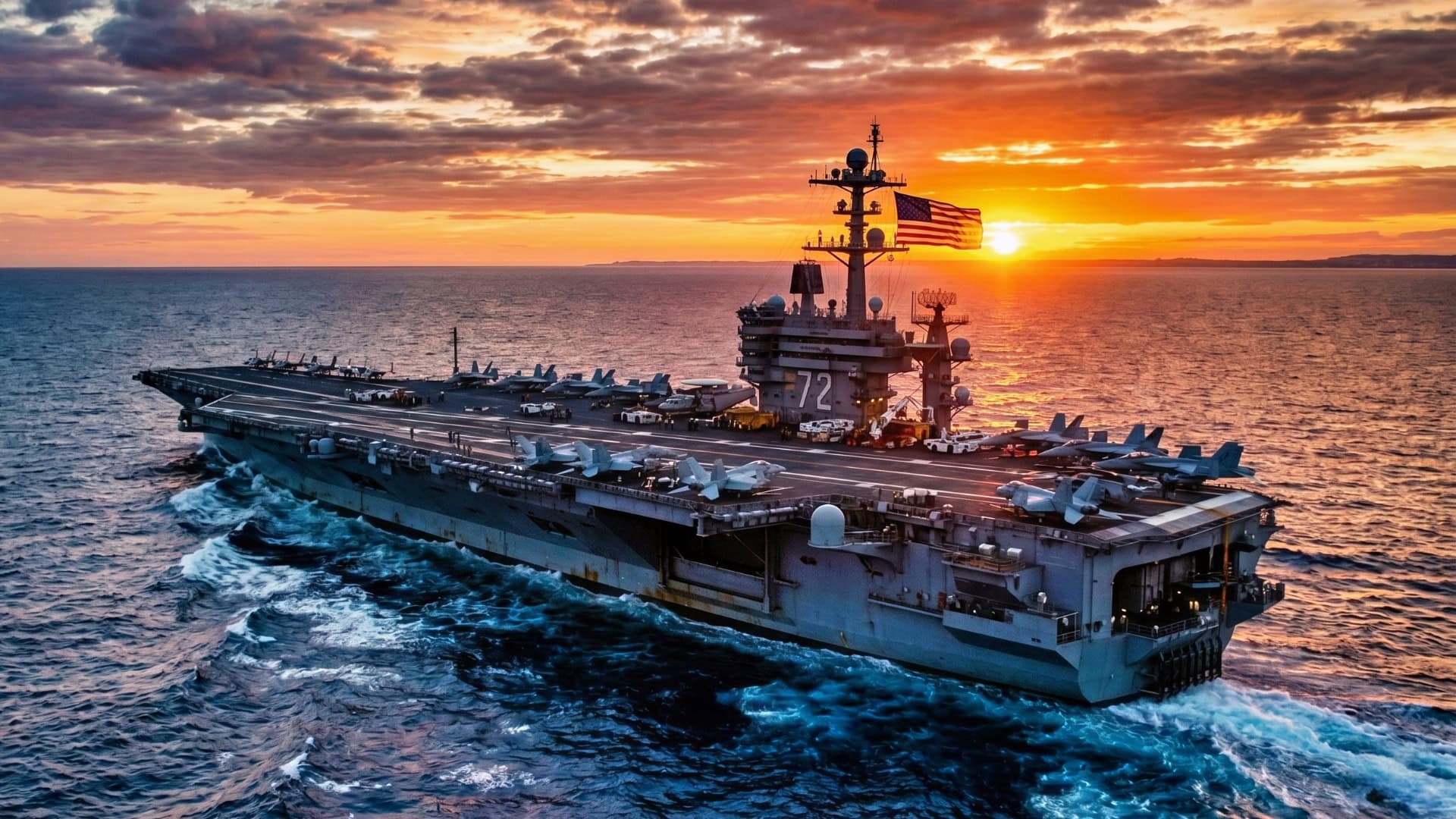 New Nimitz-Class Supercarrier In the Sunset
