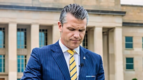 U.S. Secretary of Defense Pete Hegseth signs the “Unleashing U.S. Military Drone Dominance” memorandum during a drone demonstration at the Pentagon, July 10, 2025. The event was hosted to portray the Secretary of Defense’s initiative of Unleashing U.S. Military Drone Dominance. (U.S. Marine Corps photo by Lance Cpl. Alondra Y. Lopez Gonzalez)