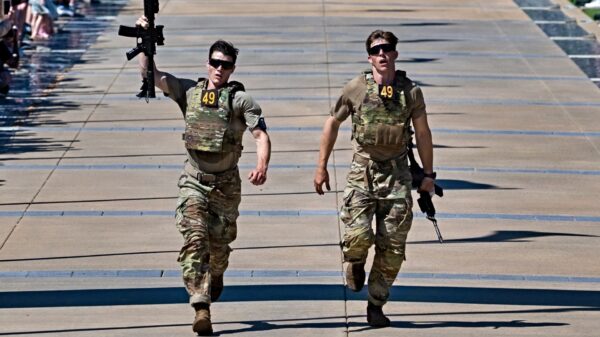 After two full days and nights of events to test their stamina, technical prowess and mental acuity, the remaining teams crossed the finish line April 12, 2026 at the National Infantry Museum in Columbus Georgia, concluding the 2026 Best Ranger Competition. Sgt. Drew Schorsh and Spc. Caleb Godbold, representing the 75th Ranger Regiment, was the winning team. (U.S. Army photo by Patrick A. Albright)