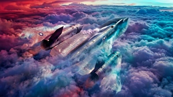 SR-71 Blackbird Near Ash Cloud