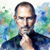 Steve Jobs Apple Watercolor