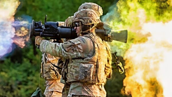 Army paratroopers assigned to the 3rd Battalion, 509th Parachute Infantry Regiment, 4th Infantry Brigade Combat Team (Airborne), 25th Infantry Division, U.S. Army Alaska, fire the M3 Multi-Role Anti-Armor Anti-Personnel Weapon System (MAAWS) during live-fire training at Joint Base Elmendorf-Richardson, Alaska, Sept. 15, 2021. The MAAWS, also known as the Carl Gustaf, is a man-portable, reusable, breech-loading, 84 mm recoilless rifle capable of destroying armored targets up to 700 meters away. (U.S. Air Force photo by Alejandro Peña)