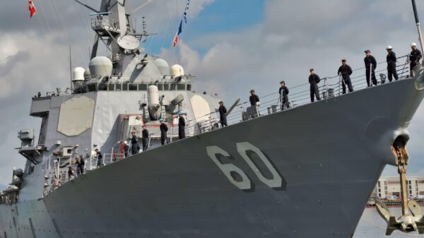 U.S. Navy Destroyer in Port