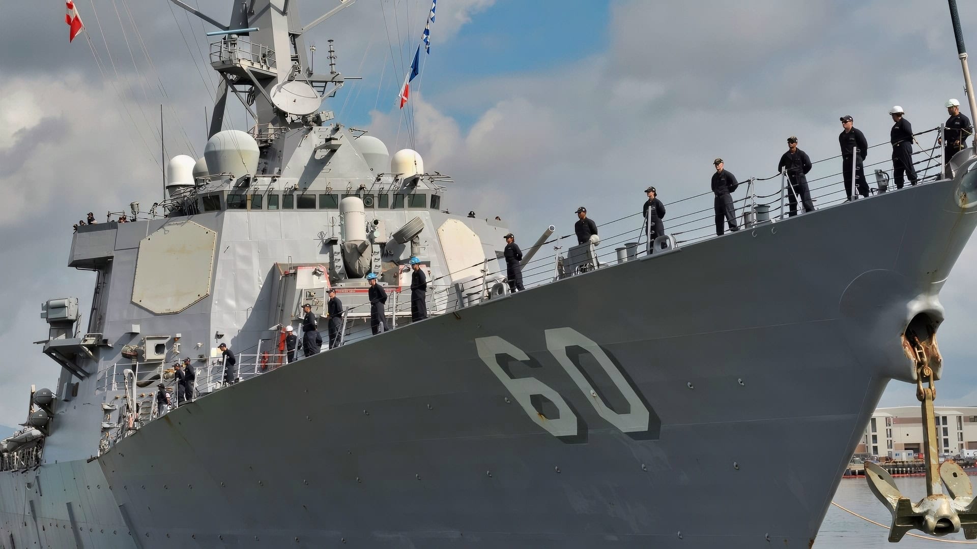 U.S. Navy Destroyer in Port