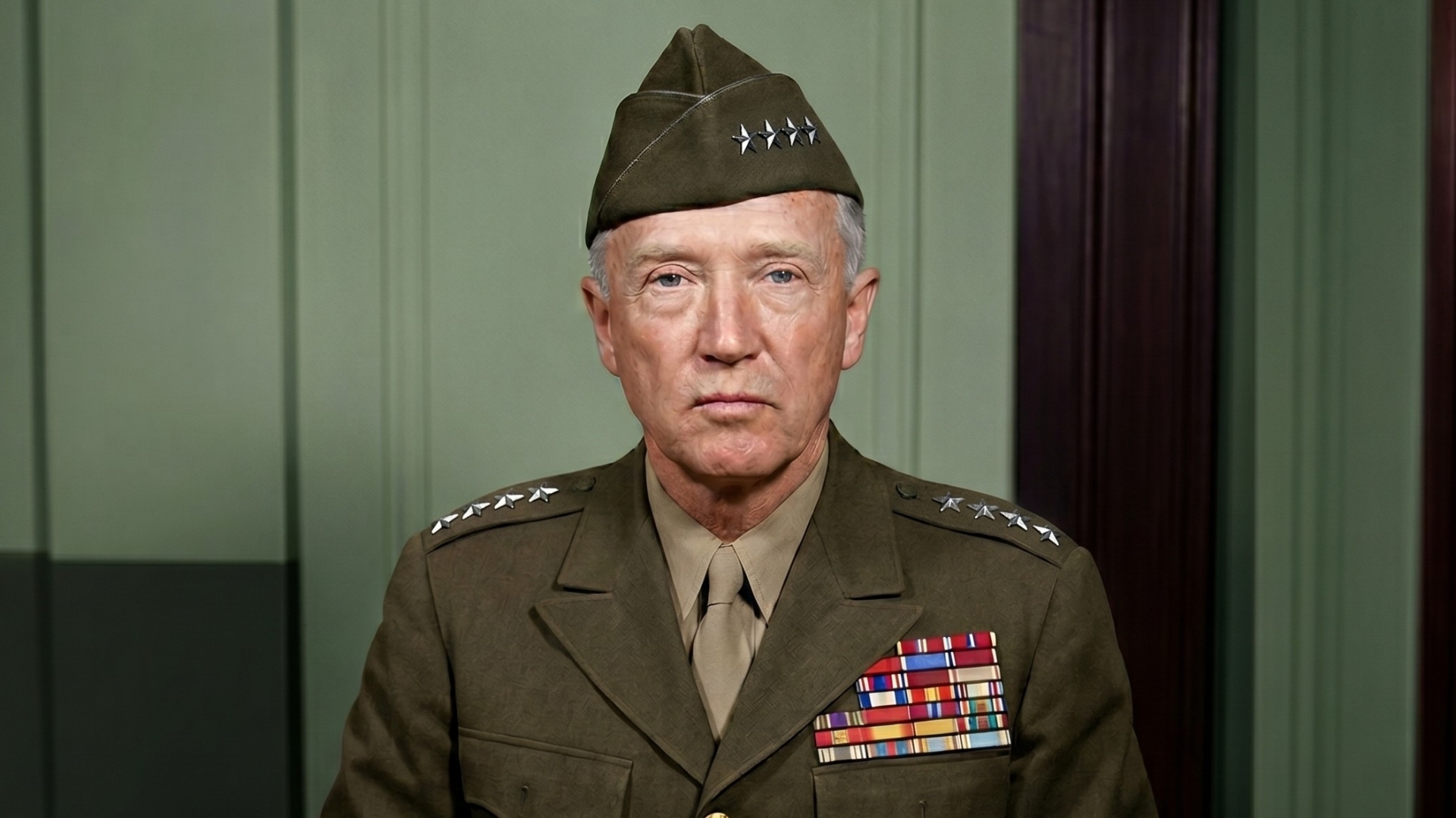 General George Patton Sitting at Desk