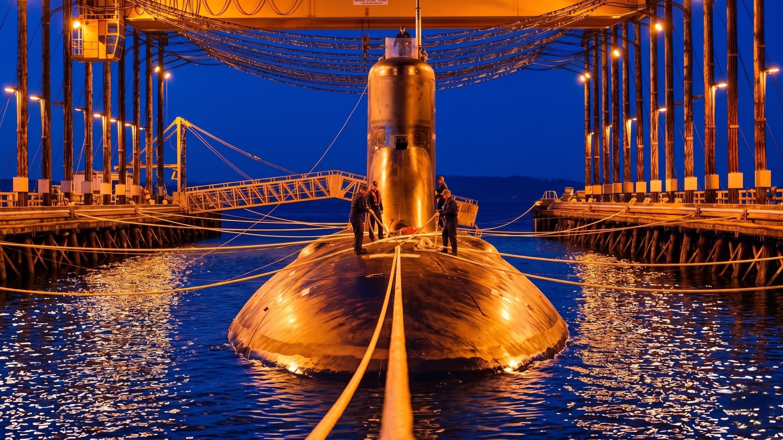 Seawolf-Class Submarine Docked