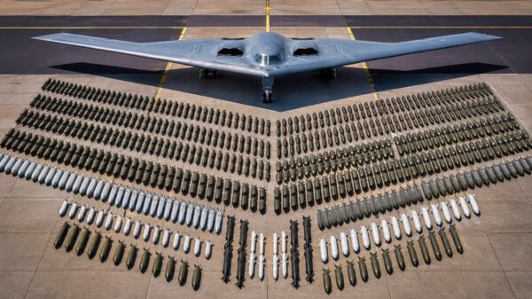 B-2 Spirit Stealth Bomber with Weapons Loud out