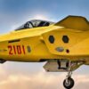 J-20 Fighter in Yellow Paint