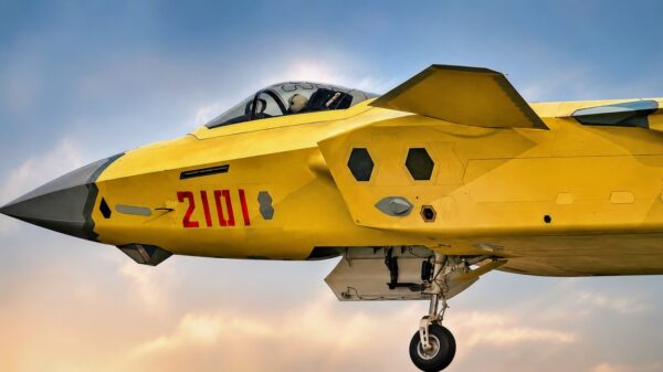 J-20 Fighter in Yellow Paint