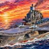 Russian Aircraft Carrier Watercolor Image Credit: Banana Nano.