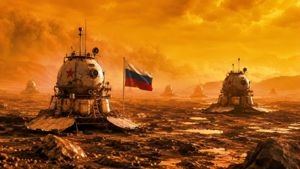 “Venus is a Russian planet,” the head of Russia's space agency declared in 2020 — a line the West laughed off, except the Soviet Union really did get there first, landed first, and shot the only photographs ever taken from the Venusian surface, a record no one has matched since.