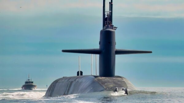 The U.S. Navy ballistic missile submarine, USS Tennessee (SSBN 734), returns to Naval Submarine Base Kings Bay, Ga., Feb. 6, 2013. The Tennessee concluded a three month deployed. (U.S. Navy photo by Mass Communication Specialist 1st Class James Kimber/Released)