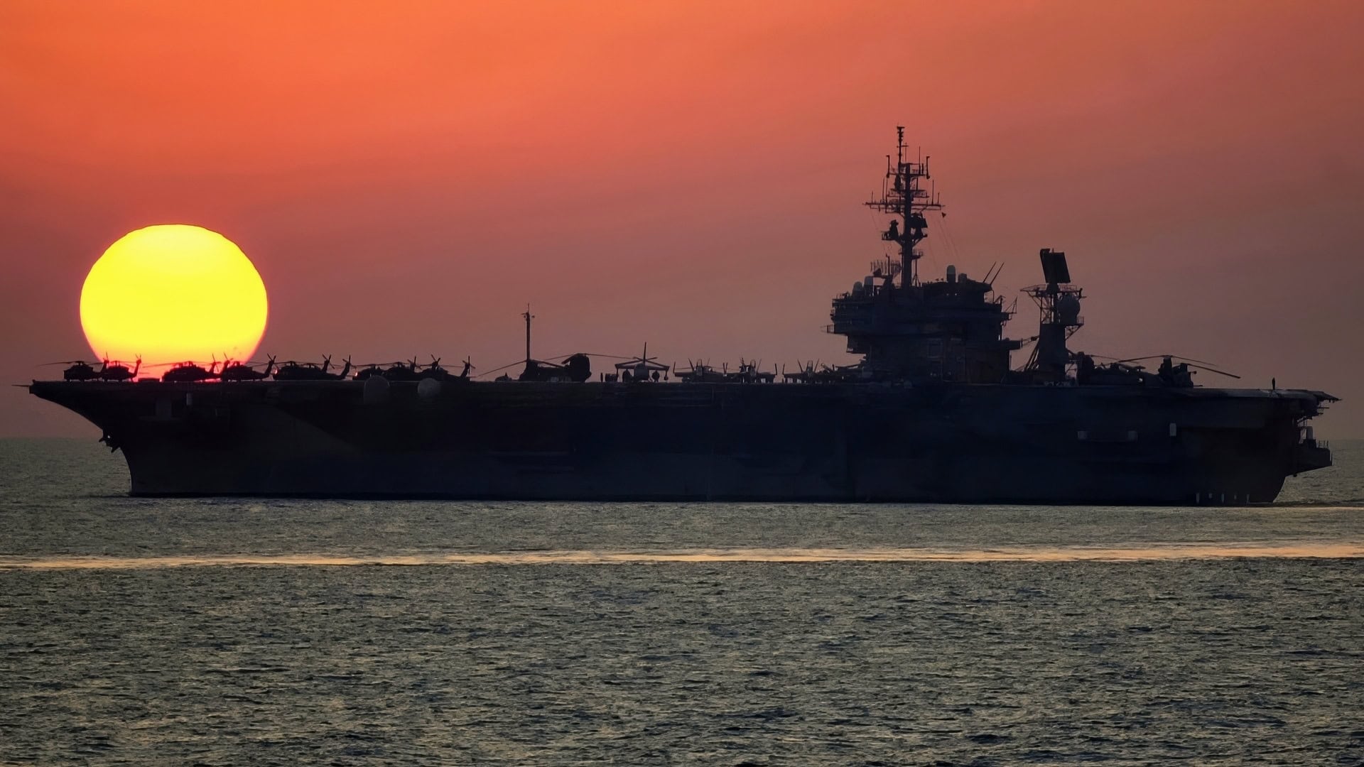 USS Kitty Hawk in the Sunset Creative Commons Image