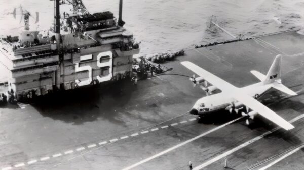 C-130 on Aircraft Carrier USS Forrestal Creative Commons Photo