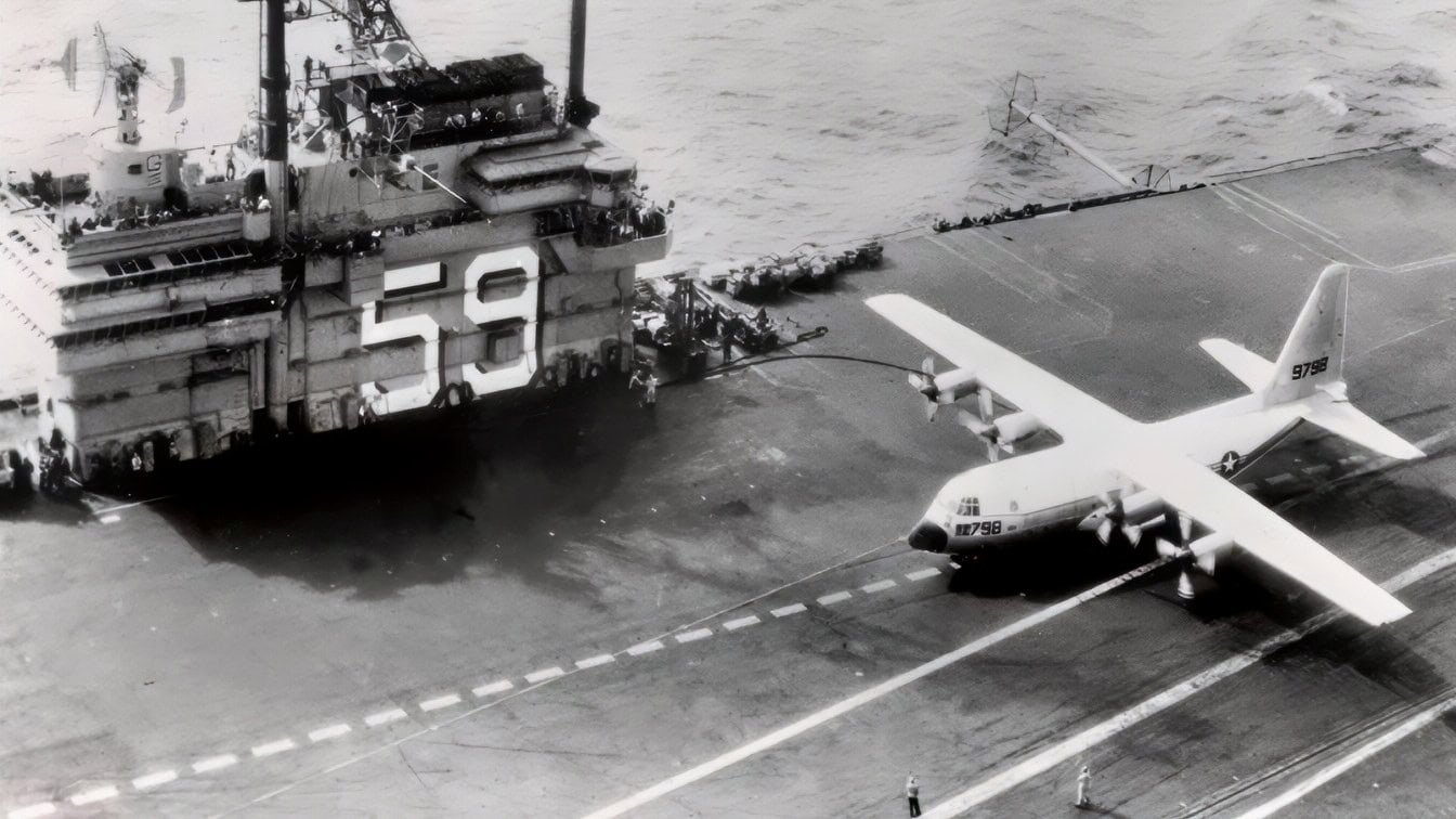 C-130 on Aircraft Carrier USS Forrestal Creative Commons Photo