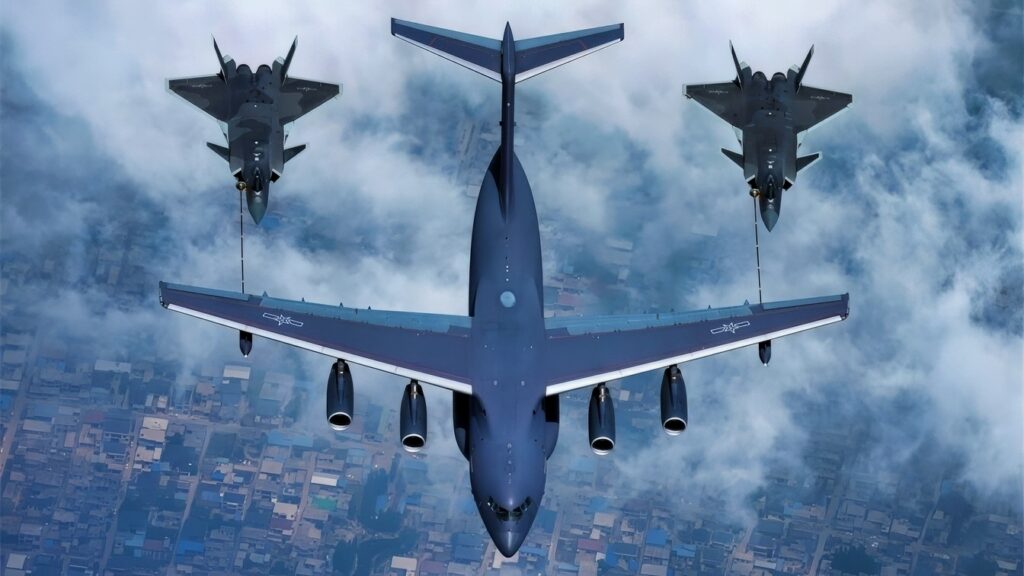 China J-20 Taking on Fuel Chinese Military Photo