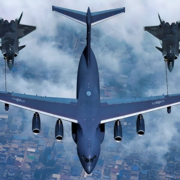 China J-20 Taking on Fuel Chinese Military Photo