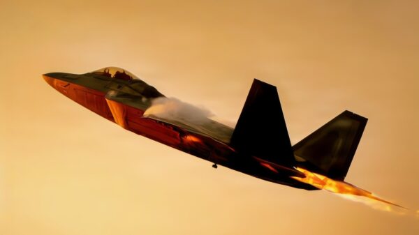 U.S. Air Force Capt. Nick “Laz” Le Tourneau, pilot and commander of the F-22 Raptor Aerial Demonstration Team, performs an aerial demonstration during the 52nd Annual SUN 'n FUN Aerospace Expo in Lakeland, Florida, April 18, 2026. Rapid changes in angle of attack create visible vapor around the aircraft, providing a clear view of its aerodynamic performance. This demonstration highlights the F-22’s advanced maneuvering capabilities, showcasing its speed, agility, and thrust-vectoring performance. (U.S. Air Force photo by Staff Sgt. Lauren Diaz)