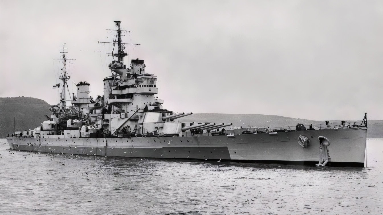 HMS Anson Battleship Royal Navy Photo