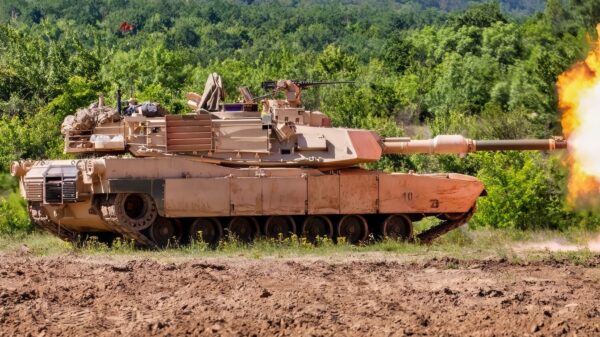 U.S. Army Soldiers assigned to Charlie Company, 1st Battalion, 36th Infantry Regiment, 1st Armored Division, zero their M1 Abrams tank’s sighting system during gunnery training operations at Novo Selo Training Area, Bulgaria, May 30, 2026. Zeroing the tank’s sights allows armored crews to confirm accuracy, build crew proficiency and prepare for follow-on engagements during live-fire training. (U.S. Army video by Spc. Thomas Madrzak)