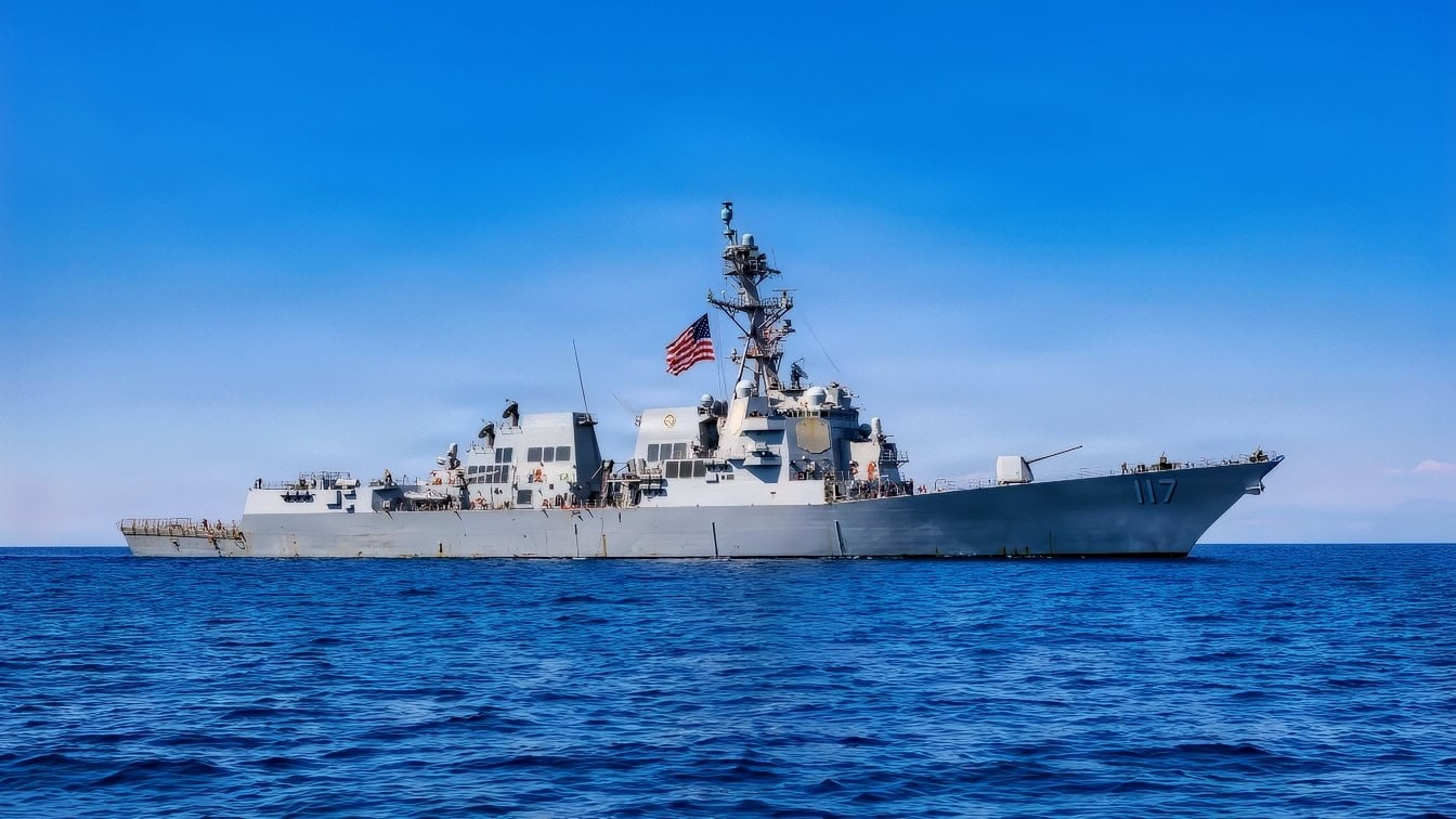 Arleigh Burke-class guided-missile destroyer USS Paul Ignatius (DDG 117) conducts boat operations while underway in the Mediterranean Sea, Aug 1, 2026. Paul Ignatius is on a scheduled deployment in the U.S. 6th Fleet area of operations to support the warfighting effectiveness, lethality and readiness of U.S. Naval Forces Europe-Africa, and defend U.S., Allied and partner interests in the region. (U.S. Navy photo by Mass Communication Specialist 2nd Class Deven Fernandez)