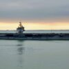 (Nov. 4, 2012) The aircraft carrier USS Enterprise (CVN 65) passes Fort Monroe National Monument as the ship arrives at Naval Station Norfolk. Enterprise’s return to Norfolk will be the 25th and final homecoming of her 51 years of distinguished service. Enterprise deployed as part of Carrier Strike Group (CSG) 12 in support of maritime security operations (MSO) and theater security cooperation (TSC) efforts in the U.S. Navy’s 5th, 6th and 7th Fleet areas of responsibility. (U.S. Navy photo by Mass Communication Specialist 1st Class Julie Matyascik/Released)