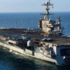 U.S. sailors perform a foreign object debris walkdown on the flight deck of the aircraft carrier USS John C. Stennis (CVN 74) Feb. 19, 2013, in the Arabian Sea. The ship was deployed to the U.S. 5th Fleet area of responsibility to conduct maritime security operations, theater security cooperation efforts and support missions for Operation Enduring Freedom. (U.S. Navy photo by Mass Communication Specialist 2nd Class Kenneth Abbate/Released)
