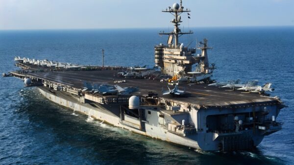 U.S. sailors perform a foreign object debris walkdown on the flight deck of the aircraft carrier USS John C. Stennis (CVN 74) Feb. 19, 2013, in the Arabian Sea. The ship was deployed to the U.S. 5th Fleet area of responsibility to conduct maritime security operations, theater security cooperation efforts and support missions for Operation Enduring Freedom. (U.S. Navy photo by Mass Communication Specialist 2nd Class Kenneth Abbate/Released)