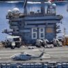 INDIAN OCEAN (July 20, 2020) The Nimitz Carrier Strike Group, consisting of flagship USS Nimitz (CVN 68), Ticonderoga-class guided missile cruiser USS Princeton (CG 59), and Arleigh Burke-class guided missile destroyers USS Sterett (DDG 104), and USS Ralph Johnson (DDG 114), along with Indian Navy ships Rana, Sahyardi, Shivalik and Kamorta, steam in formation during a cooperative deployment in the Indian Ocean July 20. (U.S. Navy photo by Mass Communication Specialist 3rd Class Jose Madrigal)