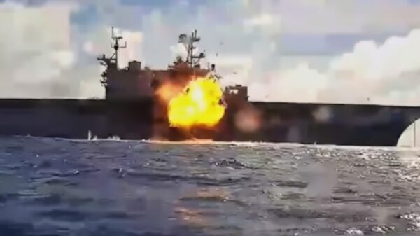USS Peleiu Sinking YouTube Screenshot Photo from US Navy Footage