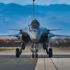 A Croatian Dassault Rafales taxis before the first-ever dual take-off with U.S. Air Force F-16 Fighting Falcons during Exercise Fighting Wyvern 25-01 at Pleso Air Base, Croatia, March 12, 2025. Exercise Fighting Wyvern was executed to prepare U.S. forces and Allies to combat future threats to the European theater. (U.S. Air Force Photo by Senior Airman Brooke Wise)