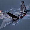 U.S. Air Force Maj. Josh Gunderson, F-22 Raptor Demonstration Team commander and pilot, flies a practice demo at Joint Base Langley-Eustis, Va., Dec. 6, 2019. Representing Air Combat Command, the F-22 Demo Team travels to air shows all across the world showcase the performance and capabilities of the world's premier 5th-generation fighter. (U.S. Air Force photo by 2nd Lt. Sam Eckholm)