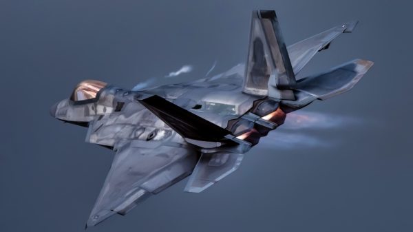 U.S. Air Force Maj. Josh Gunderson, F-22 Raptor Demonstration Team commander and pilot, flies a practice demo at Joint Base Langley-Eustis, Va., Dec. 6, 2019. Representing Air Combat Command, the F-22 Demo Team travels to air shows all across the world showcase the performance and capabilities of the world's premier 5th-generation fighter. (U.S. Air Force photo by 2nd Lt. Sam Eckholm)