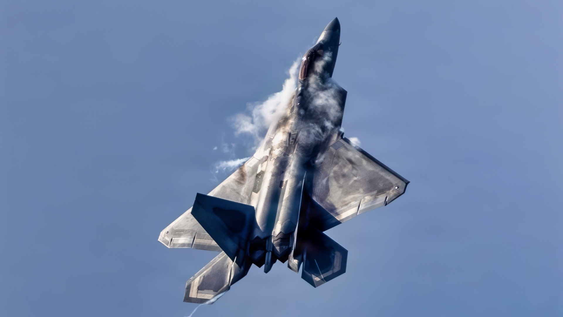 The U.S. Air Force F-22 Raptor Demonstration Team performs a near-vertical climb during the Naval Air Station Oceana Air Show, NAS Oceana, Sept. 20, 2026. For more than 70 years, the NAS Oceana Air Show has been a cornerstone of the Virginia Beach community, strengthening the bond between our warfighters and the community we proudly serve. This year’s theme, “Celebrating 250 Years of America,” honors our nation’s founding, its enduring legacy and the generations of men and women who have answered the call to serve and defend it. (U.S. Navy Photo by Mass Communication Specialist 2nd Class Wesley Velasquez)