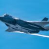 A U.S. Air Force F-35A Lightning II climbs during a demonstration at Misawa Range Day at Draughon Range near Misawa Air Base, Japan, Sept. 11, 2026. Advanced fighter capabilities enhance the combat effectiveness and agility of U.S. airpower, strengthening the ability to respond rapidly and maintain security throughout the Pacific. (U.S. Air Force photo by Airman 1st Class Angelica Winther)