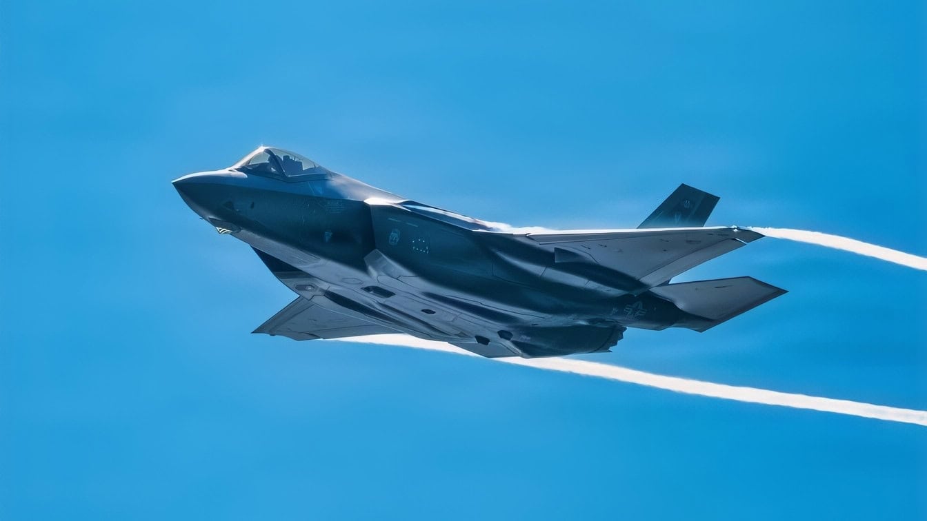 A U.S. Air Force F-35A Lightning II climbs during a demonstration at Misawa Range Day at Draughon Range near Misawa Air Base, Japan, Sept. 11, 2026. Advanced fighter capabilities enhance the combat effectiveness and agility of U.S. airpower, strengthening the ability to respond rapidly and maintain security throughout the Pacific. (U.S. Air Force photo by Airman 1st Class Angelica Winther)