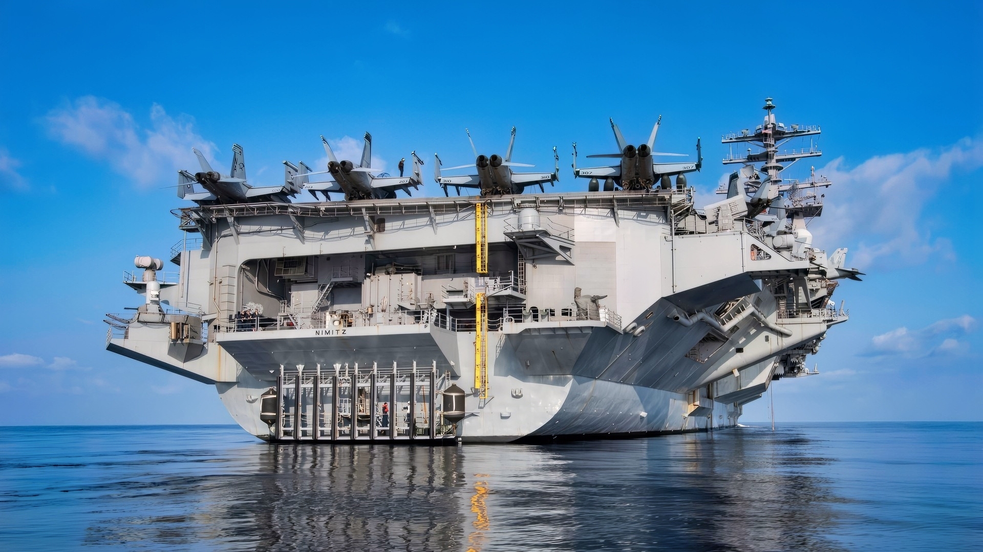 Fantail of US Navy Aircraft Carrier