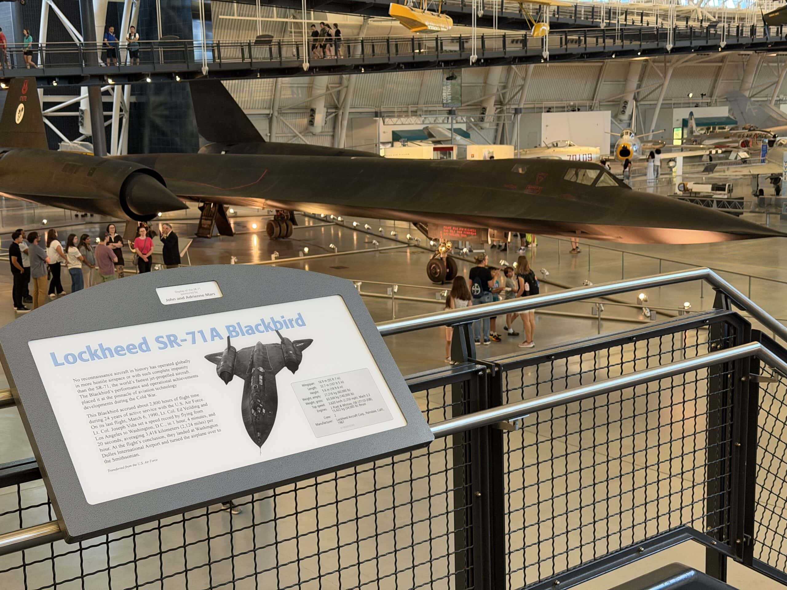 SR-71 Blackbird at the Smithsonian. 19FortyFive original image taken in July 2025.