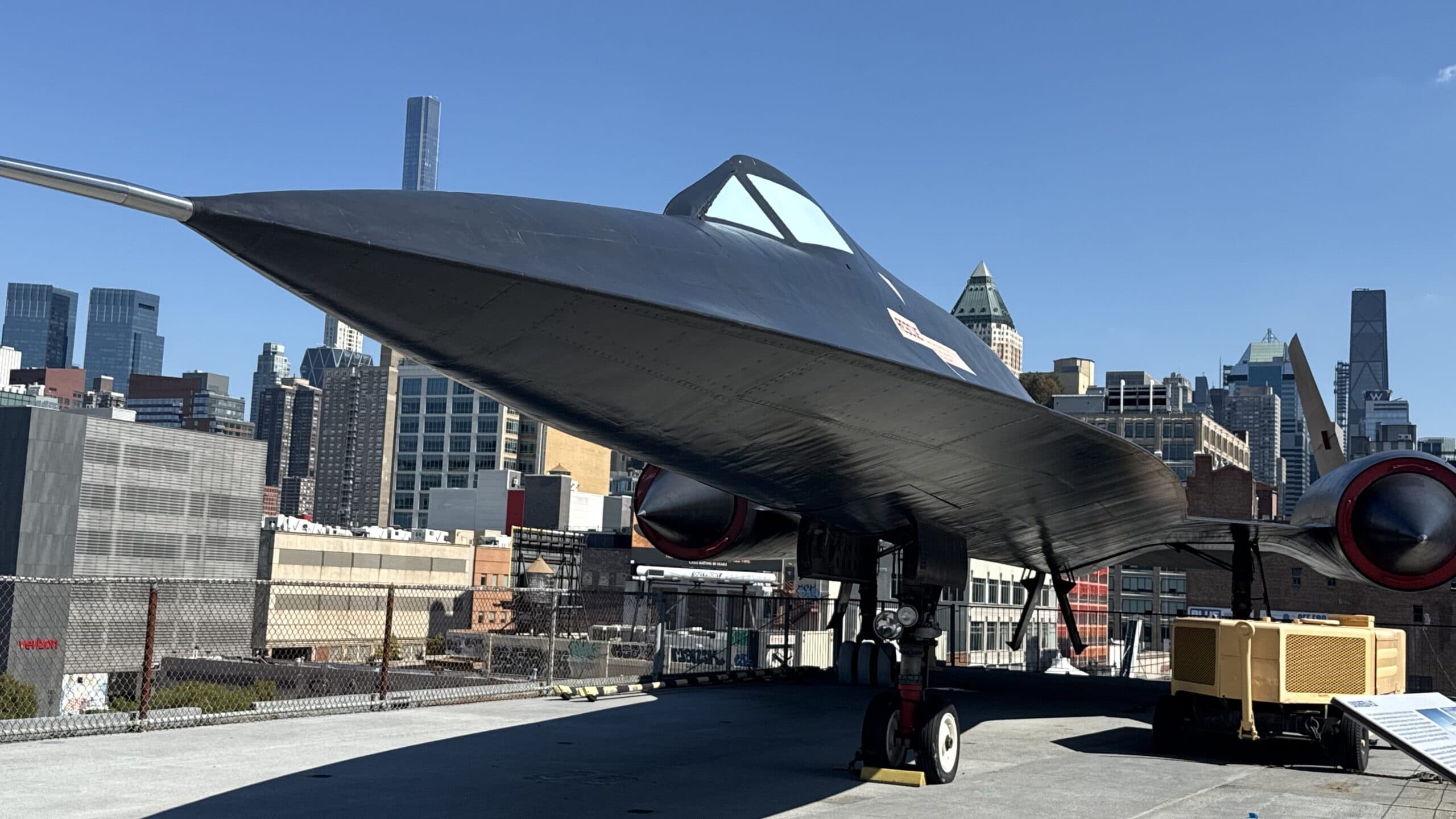 A-12, a plane from the same linage as the SR-71 Blackbird, aboard the USS Intrepid. 19FortyFive Photo.