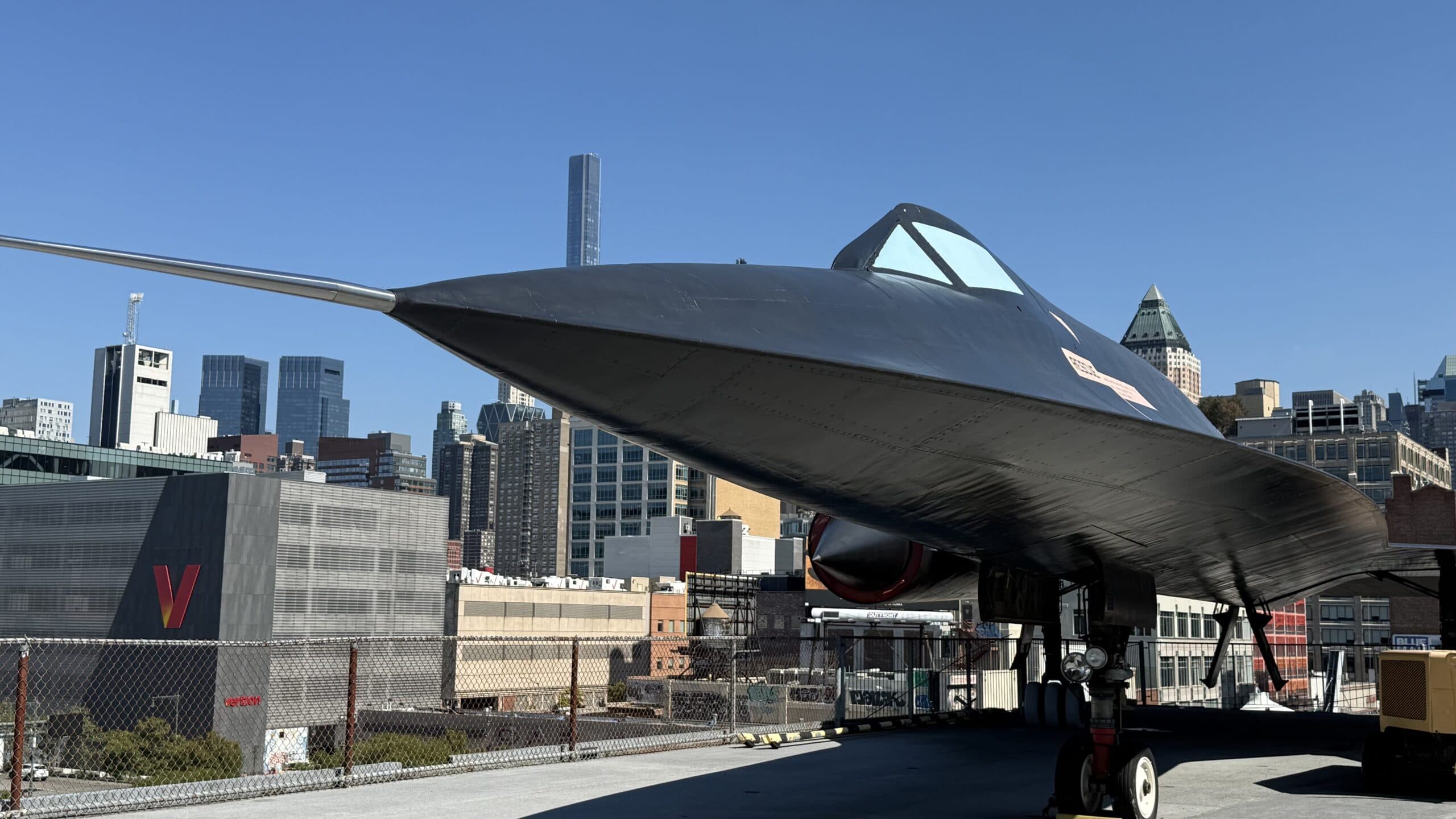 A-12, a plane from the same linage as the SR-71 Blackbird, aboard the USS Intrepid. 19FortyFive Photo.